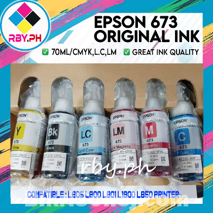New Genuine Printer InkSet Epson 673 6Pcs Refill For L805